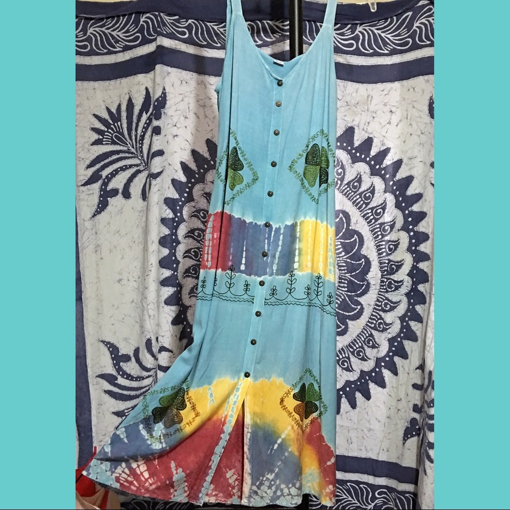 Boho Gypsy Tie Dye Sundress 14/16 St. Patty’s